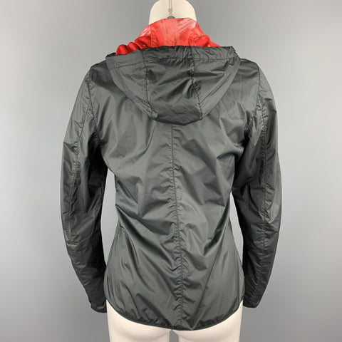 KRU Size 4 Black & Red Polyamide Reversible Hooded Jacket