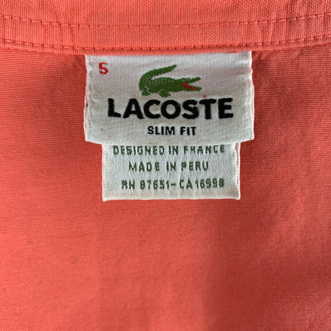 LACOSTE Size XL Orange Cotton One pocket Polo