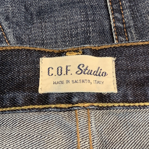 C.O.F. STUDIO Size 32 x 32 Indigo Washed Selvedge Denim Button Fly Jeans