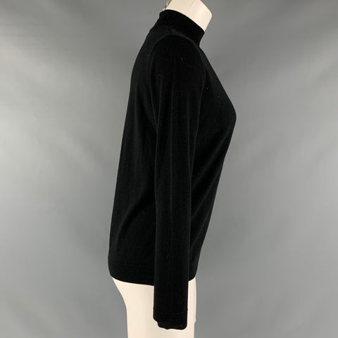 LA MAILLE SEZANE Size XS Black Merino Wool Pullover