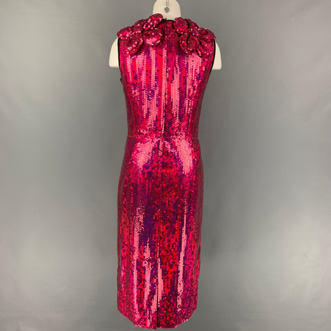 MARC JACOBS Size 4 Red Purple Polyester Sequined Shift Dress