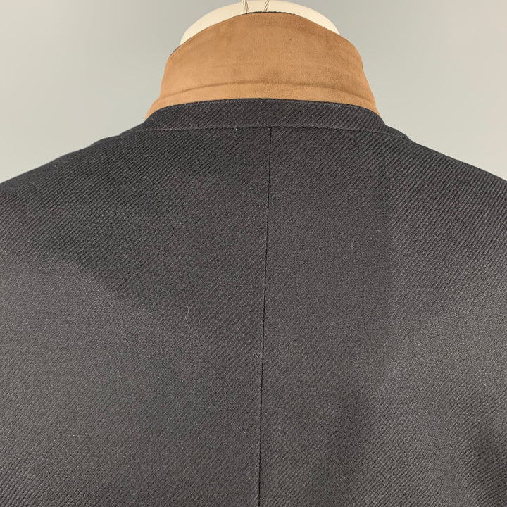 LORO PIANA Size 38 Black Cashmere Notch Lapel Sport Coat