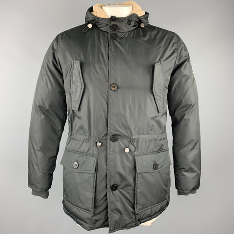 EREDI PISANO Size L Black Polyester Zip & Buttons Jacket