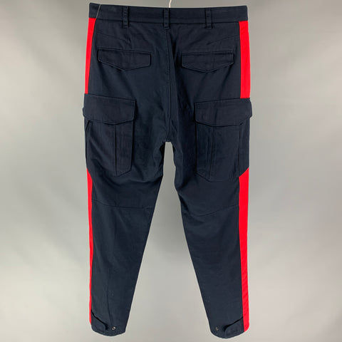 RAG & BONE Size 31 Navy & Red Cotton Cargo Casual Pants