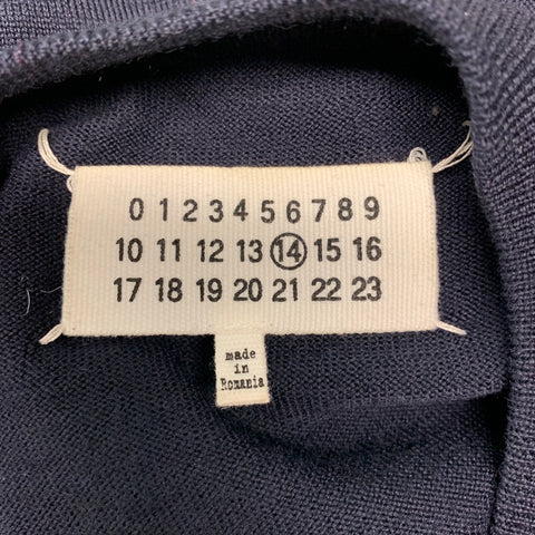 MAISON MARTIN MARGIELA Size M Navy Knit Wool Scoop Neck Pullover