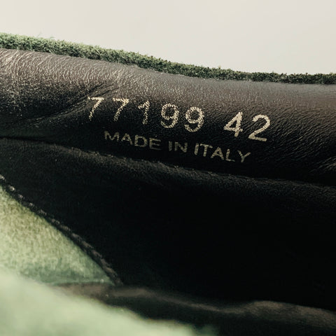 RICK OWENS Size 9 Green White Leather Slip On Sneakers