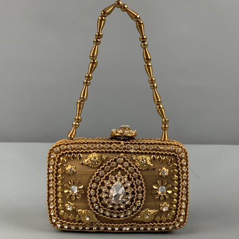Mini sac VINTAGE en strass métallisé doré
