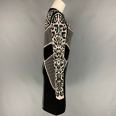 RACHEL ROY Size M Black & White Merino Wool Sheath Dress