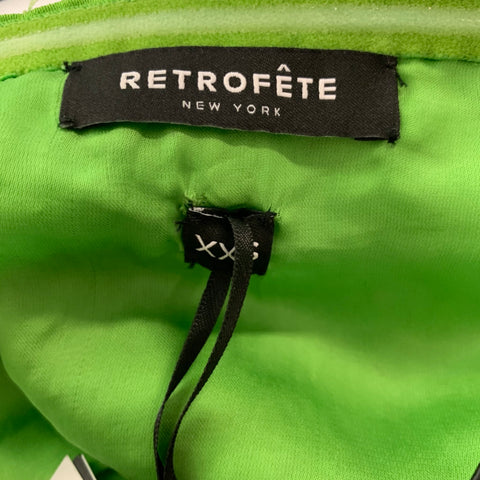 RETROFETE Size XXS Green Viscose Beaded Cropped Dress Top