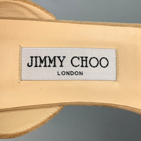 JIMMY CHOO Escarpins à bout ouvert en daim taupe taille 13