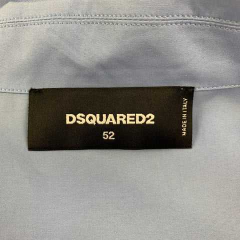 DSQUARED2 Size L Blue Multi-Color Print Cotton Camp Short Sleeve Shirt