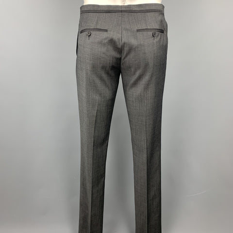 PAUL SMITH Size 40 Charcoal Wool Shawl Lapel Regular Tuxedo