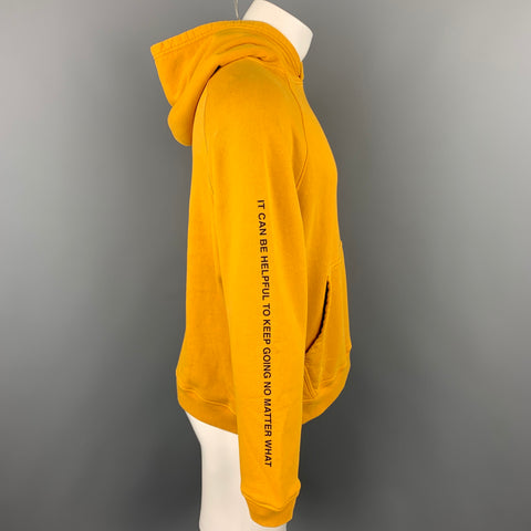 REESE COOPER A/W 19 Hitchhiking Size M Mustard Graphic Cotton Hooded Sweatshirt