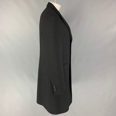 EMPORIO ARMANI Size 44 Black Wool Polyamide Coat
