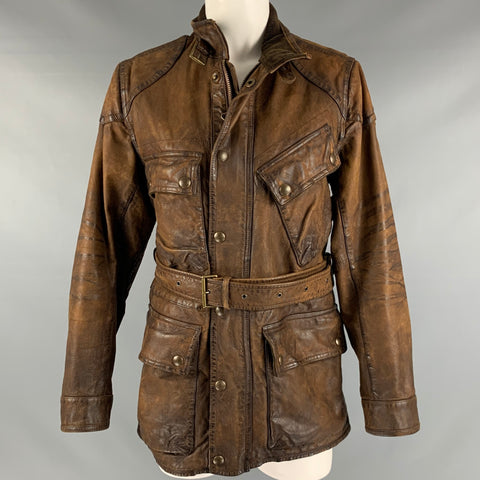 RALPH LAUREN Taille M Manteau Parka en détresse marron