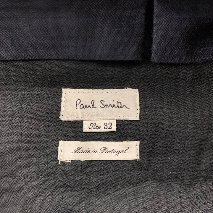PAUL SMITH Size 32 Navy Pinstripe Wool Pleated Dress Pants