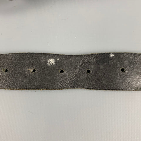 VINTAGE Size 34 Black Silver Studded Leather Belt