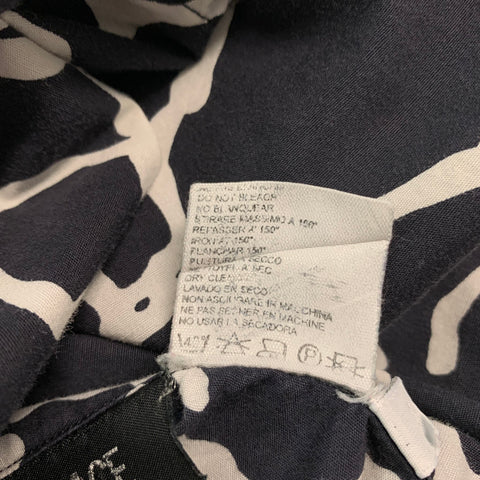 VERSACE Size XXL Black White Abstract Cotton Short Sleeve Shirt