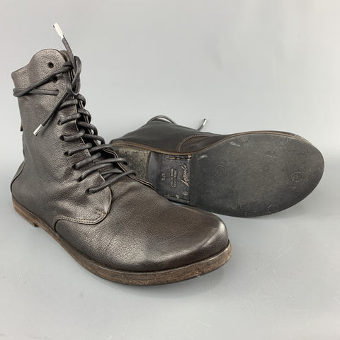 MARSELL Talla 7.5 Botines de cuero marrón oscuro