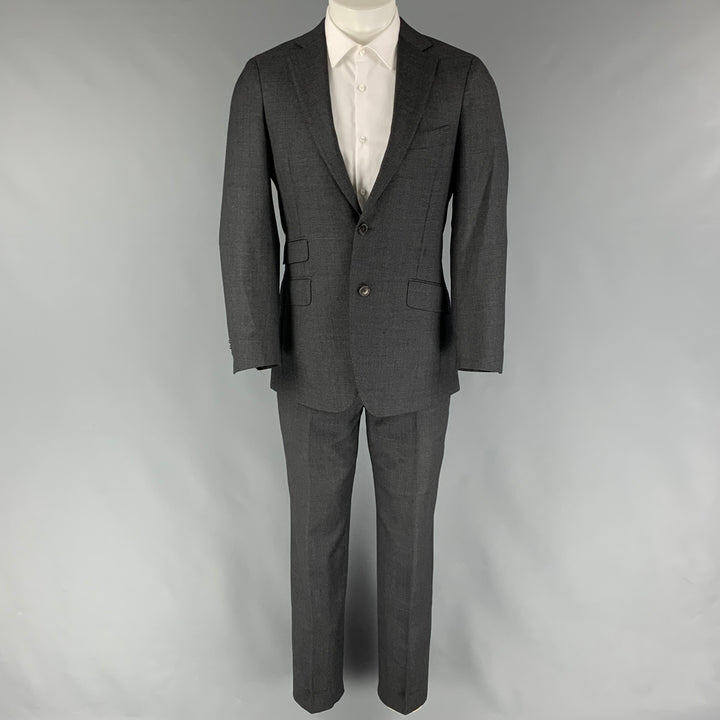 SUIT SUPPLY Size 36 Gray Textured Wool Notch Lapel Suit