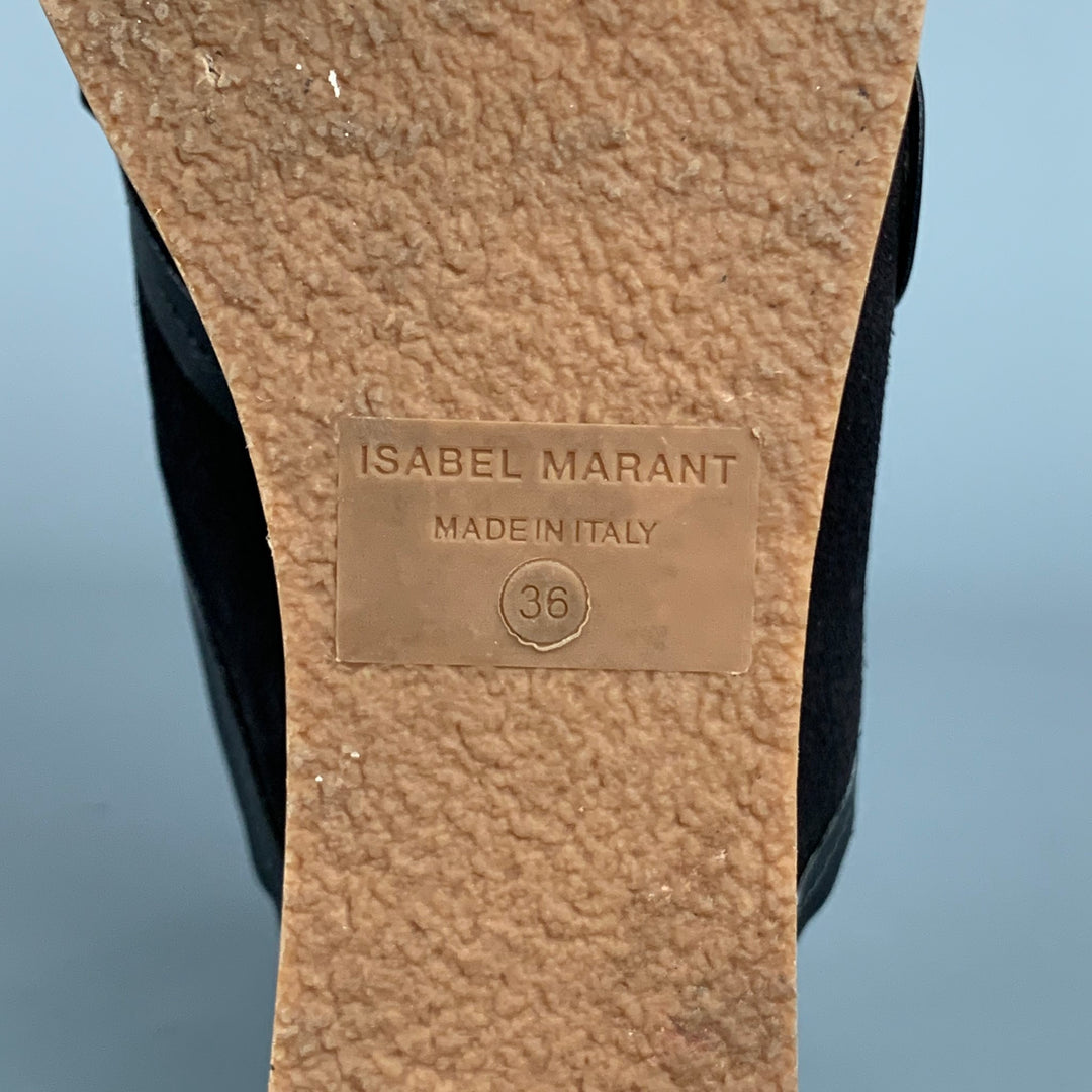 ISABEL MARANT Size 6 Black Suede Leather Studded Platform Sandals