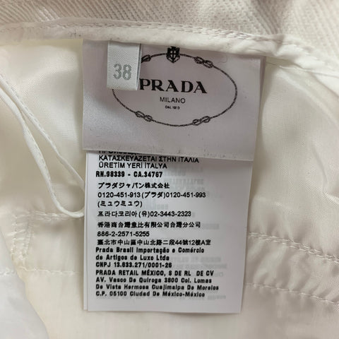PRADA Size 2 White Cotton Wide Leg Shorts