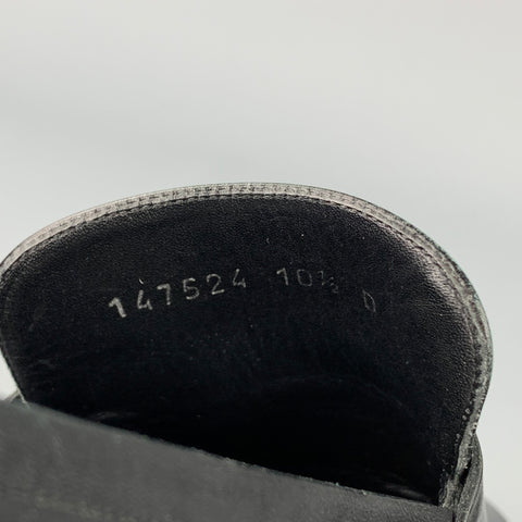 GUCCI Size 11.5 Black Leather Slip On Loafers