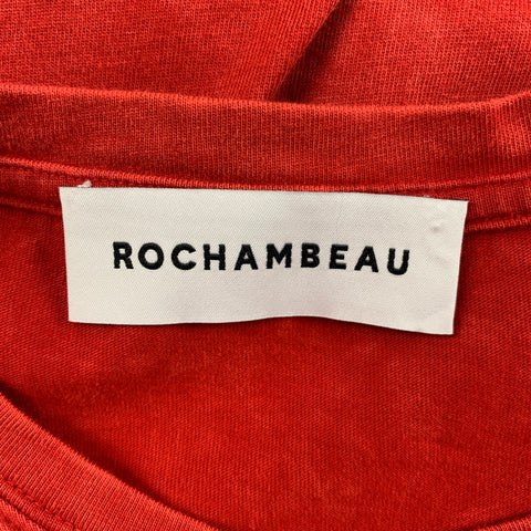 ROCHAMBEAU Taille XS T-shirt Coton Logo Marbré Rouge