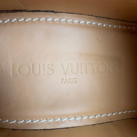 LOUIS VUITTON Size 11 Brown Antique Leather Cap Toe Lace Up Shoes