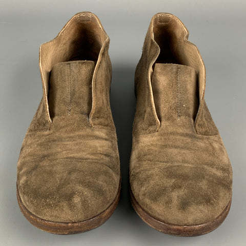 MARSELL Size 7 Brown Suede Distressed Flats