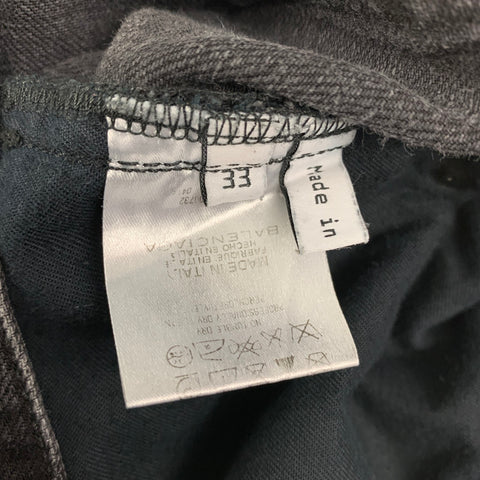 BALENCIAGA Size 33 Black Wash Denim Button Fly Jeans