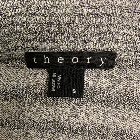 THEORY Size S Black White Stripe Cotton Nylon Hooded Cardigan