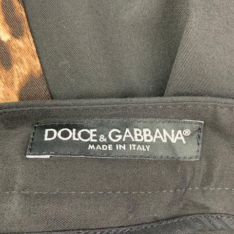 DOLCE & GABBANA Size 32 Black Cotton Zip Fly Dress Pants