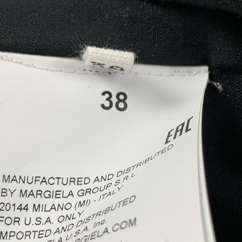 MAISON MARGIELA 2018 Size 2 Black White Polyester Blend Cut Out Jacket