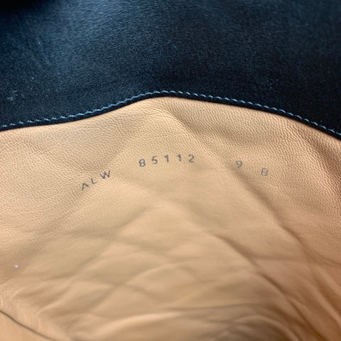 Colección RALPH LAUREN Talla 9 Botas de montar sin cordones de ante acolchado negro