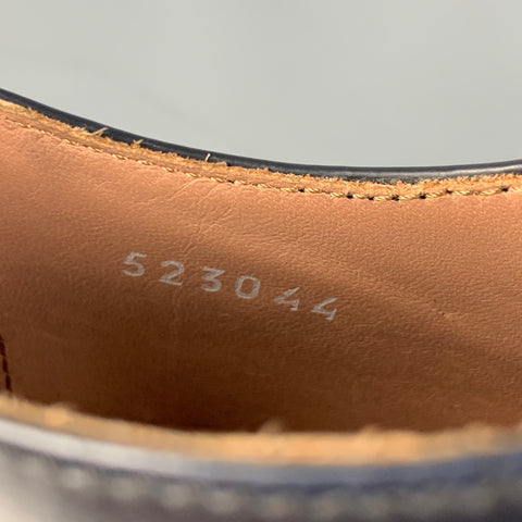 PAUL SMITH Taille 7.5 Chaussures à lacets en cuir perforé blanc marine avec bout d'aile