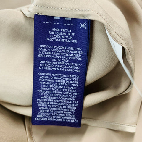 RALPH LAUREN Size 8 Beige Silk Blouse Dress Top