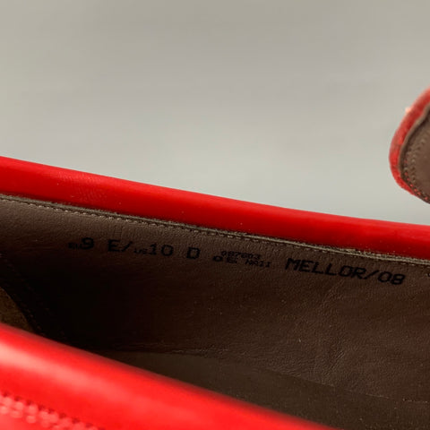 BALLY Size 10 Red Leather Slip On Loafers