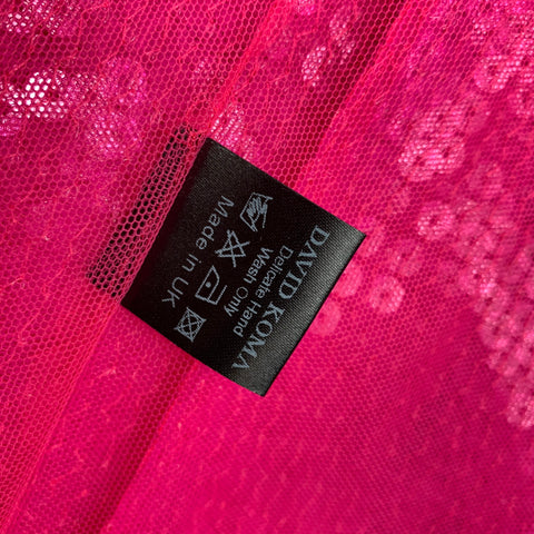 DAVID KOMA Size 2 Fuchsia Polyester Sequined Oversized Blouse