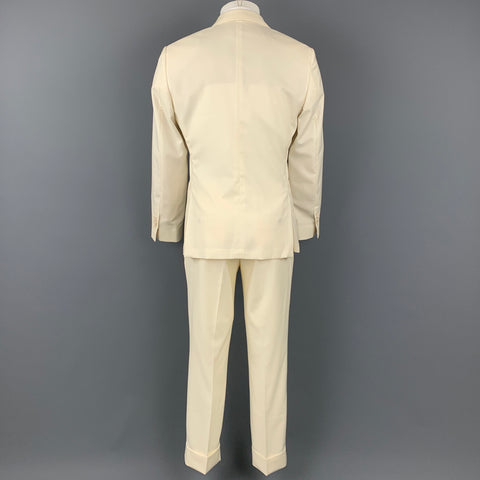 SAMUELSOHN para WILKES BASHFORD Talla 38 Traje de solapa de pico de lana maciza color crema regular