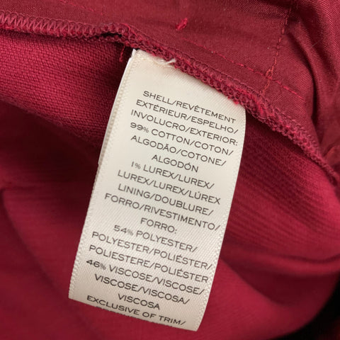 MARC JACOBS RUNWAY Primavera 2020 Talla 00 Pantalón de vestir pernera ancha de pana de lúrex algodón burdeos Crystal