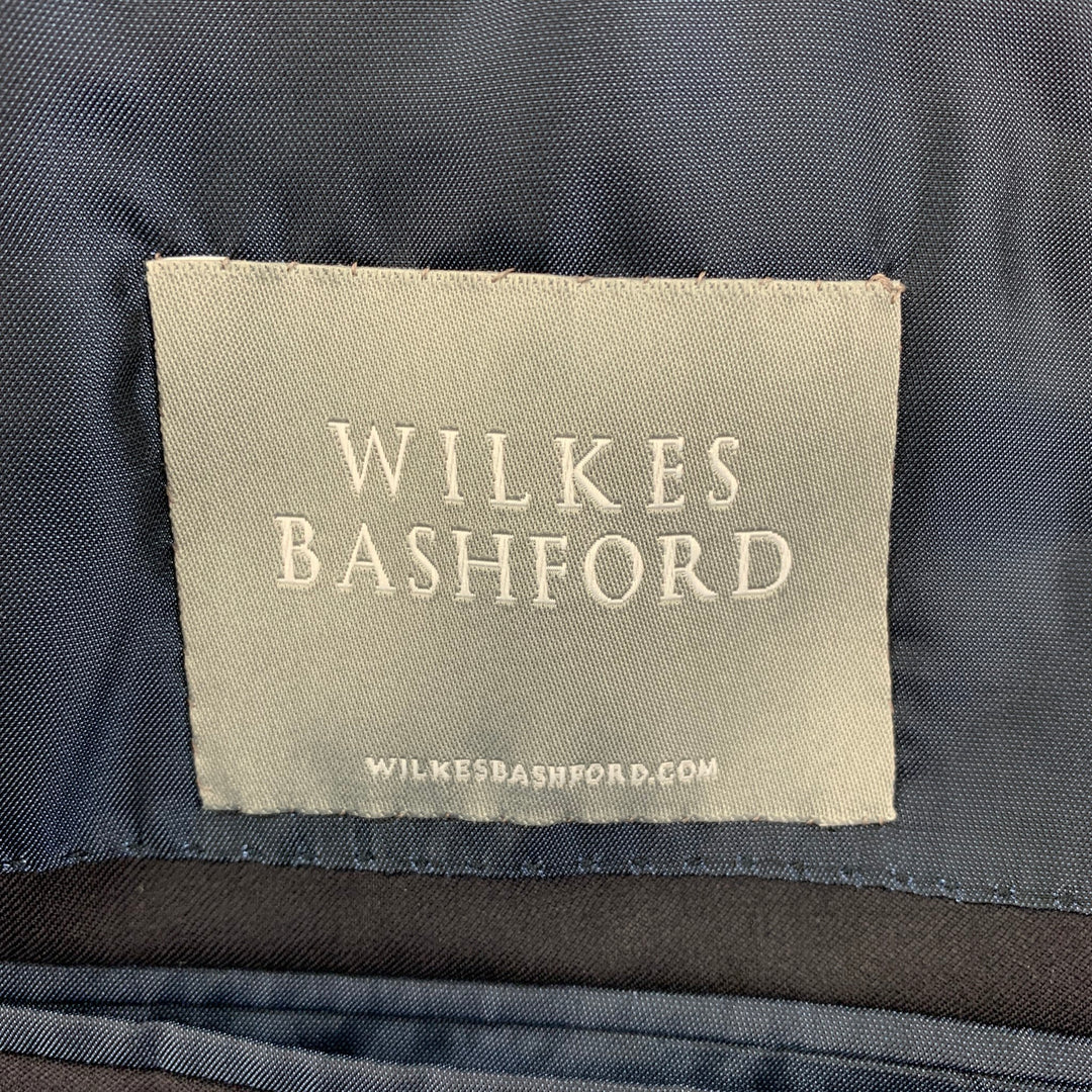 ERMENEGILDO ZEGNA pour WILKES BASHFORD Taille 48 Manteau de sport à simple boutonnage en laine marine