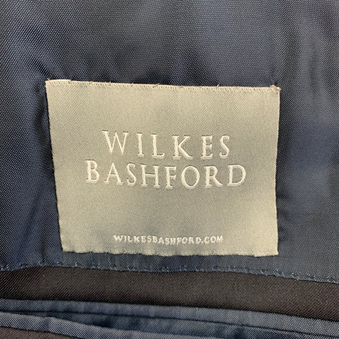 ERMENEGILDO ZEGNA for WILKES BASHFORD Size 48 Navy Wool Single Breasted Sport Coat