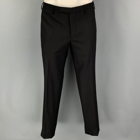 BOGLIOLI Size 42 Black Wool Notch Lapel Suit