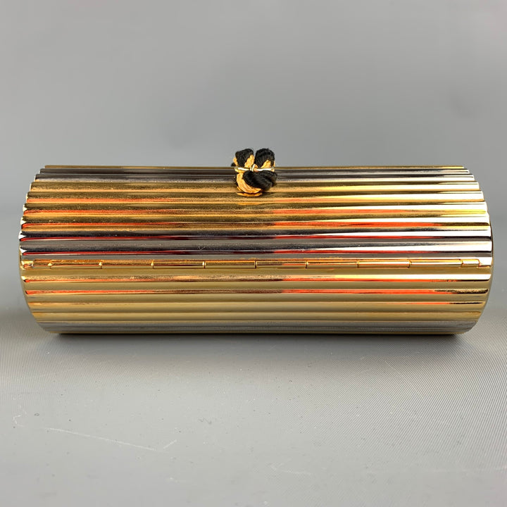 VINTAGE Gold & Silver Metal Lipstick Case Handbag
