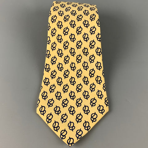 POLO by RALPH LAUREN Yellow Navy Abstract Silk Tie