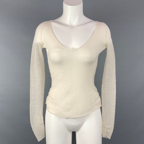 FREE PEOPLE Pull en cachemire texturé tricoté crème taille S
