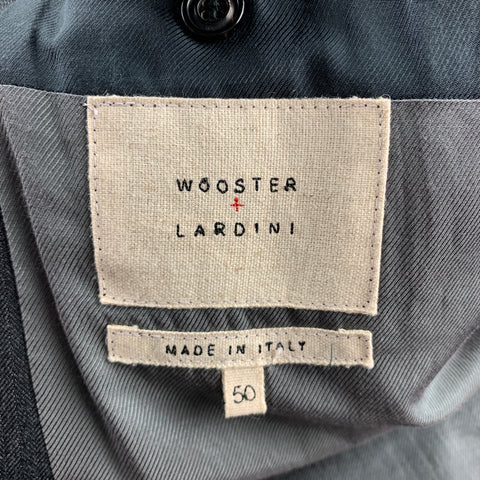 WOOSTER + LARDINI Taille 40 Manteau de sport en laine à tissus mélangés charbon et marine