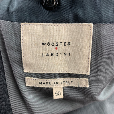 WOOSTER + LARDINI Size 40 Charcoal & Navy Mixed Fabrics Wool Sport Coat