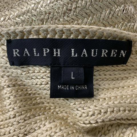 RALPH LAUREN Size L Gold Silk Knitted Dress